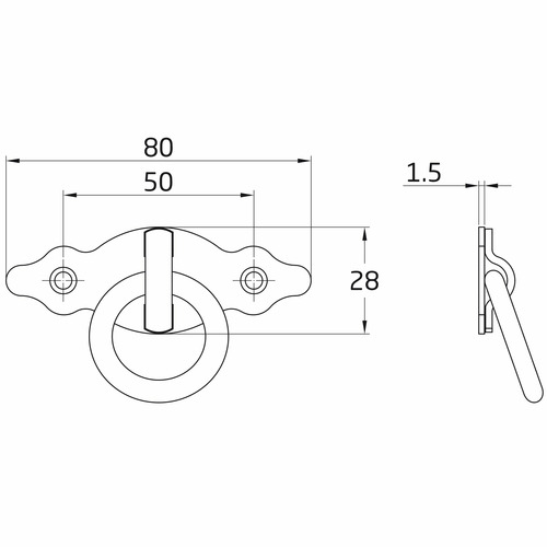 ASA TIRADOR HORIZONTAL ACERO NEGRO 80 mm AMIG