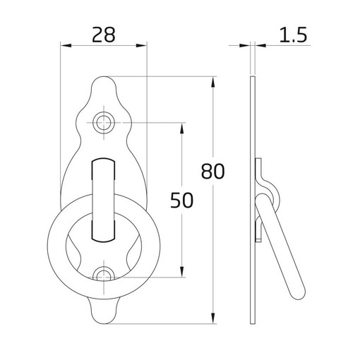 ASA TIRADOR VERTICAL ACERO NEGRO 80 mm AMIG