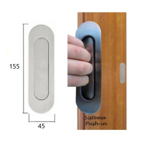 TIRADOR CAZOLETA INOX PUSH 155X45 EUROLATON