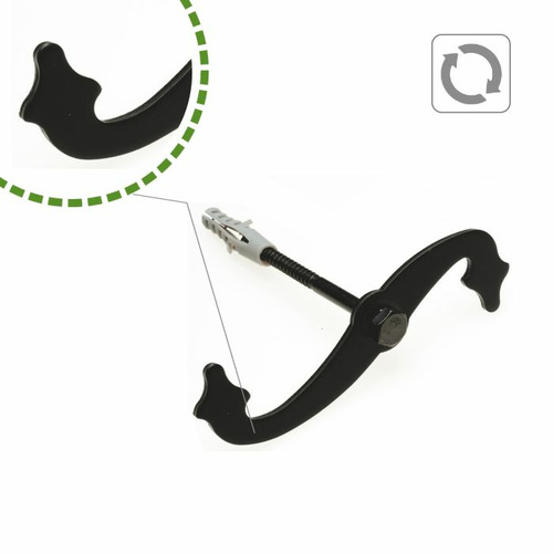 RETENEDOR CONTRAVENTANA ACERO NEGRO TIPO S 105X131 mm AMIG