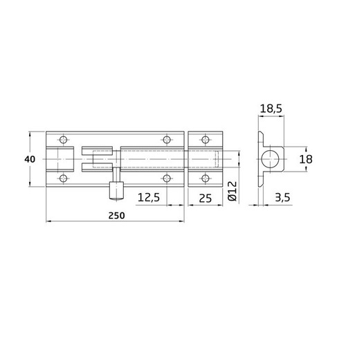 PASADOR SOBREPONER ALUMINIO ORO 250 mm AMIG
