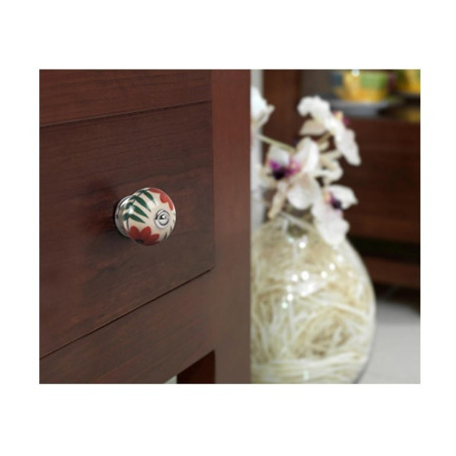 POMO REDONDO PORCELANA FLOR 40mm REI