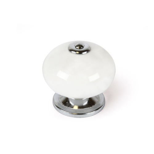 POMO METAL PORCELANA BLANCO ø 40 mm REI