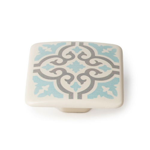 POMO CUADRADO AZULEJO AZUL 37mm REI