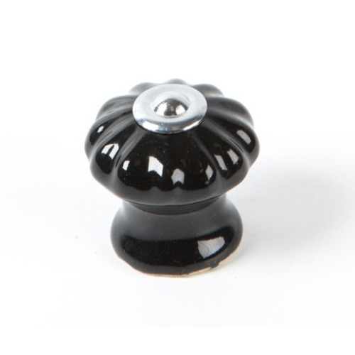 POMO REDONDO PORCELANA NEGRO ø28 mm REI