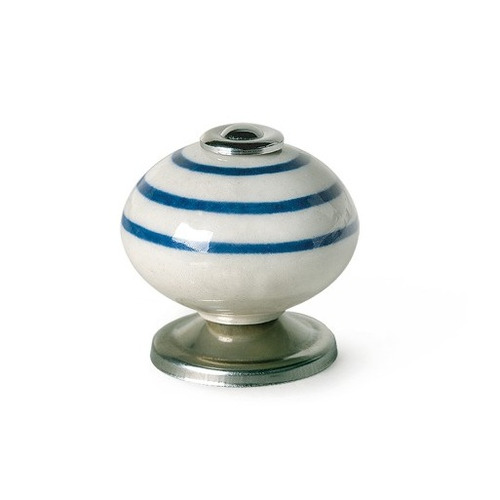 POMO REDONDO PORCELANA RAYAS AZUL ø 40mm REI