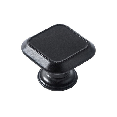 POMO CUADRADO ZAMAK NEGRO MATE 30MM REI