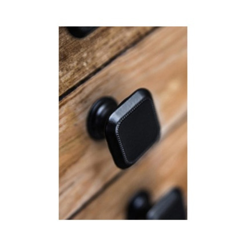 POMO CUADRADO ZAMAK NEGRO MATE 30MM REI