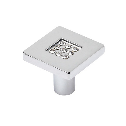 POMO CUADRADO CROMO BRILLO CRISTAL 28mm REI