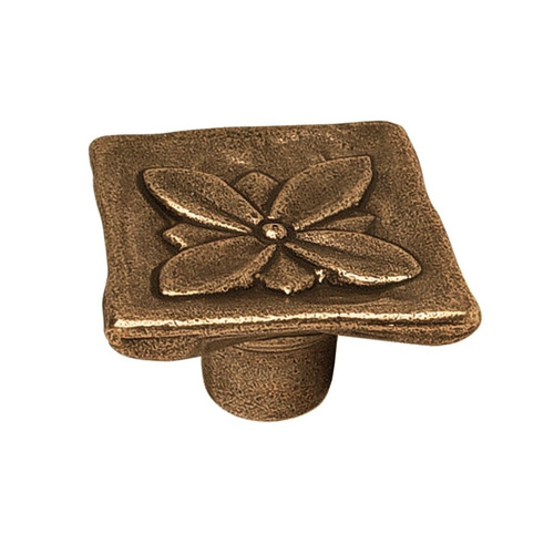 POMO CUADRADO ZAMAK CUERO VIEJO 33MM REI