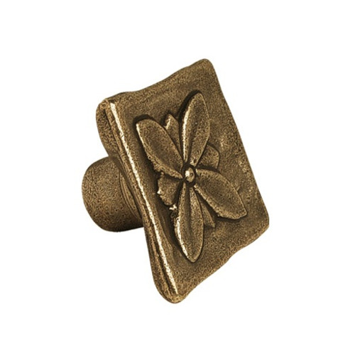 POMO CUADRADO ZAMAK CUERO VIEJO 33MM REI