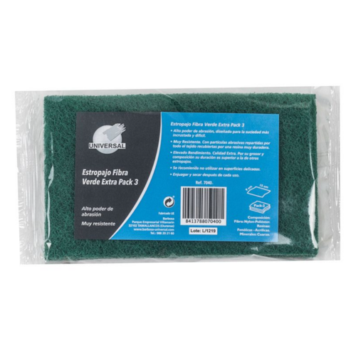 ESTROPAJO FIBRA VERDE PACK 3UND BARBOSA