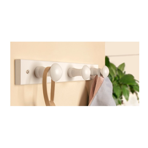COLGADOR ATORNILLAR MADERA PINO BLANCO 3 POMOS INOFIX