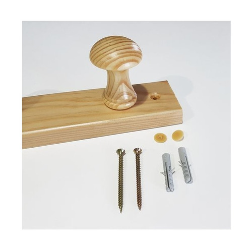 COLGADOR ATORNILLAR MADERA PINO NATURAL 3 POMOS NESU