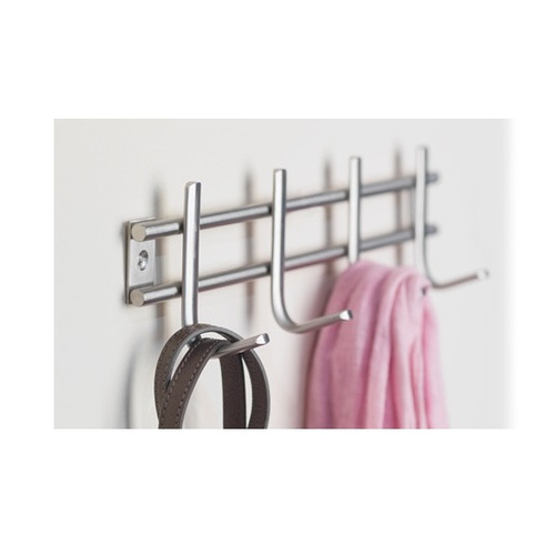 COLGADOR ATORNILLAR ACERO INOX 4 GANCHOS 30CM INOFIX