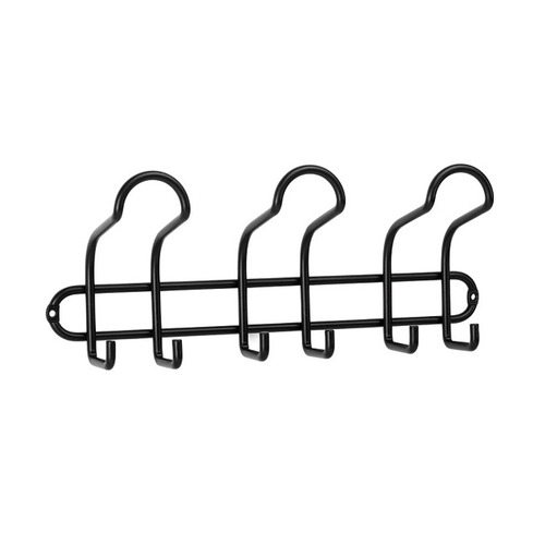 COLGADOR ATORNILLAR ACERO INOX NEGRO 3 GANCHOS 30CM INOFIX