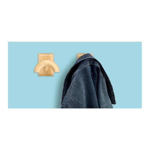 COLGADOR ADHESIVO MADERA HAYA INOFIX