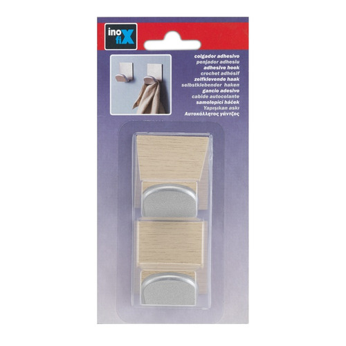 COLGADOR ADHESIVO ARCE CUADRADO PACK 2 INOFIX
