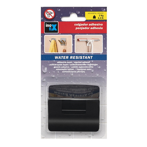 COLGADOR ADHESIVO NEGRO INOFIX