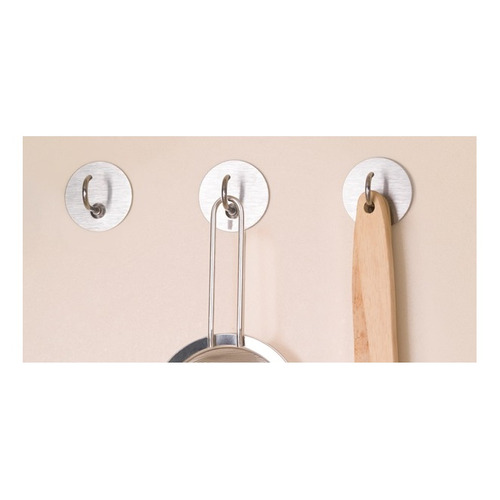 COLGADOR ADHESIVO ACERO INOX REDONDO PACK 2 INOFIX