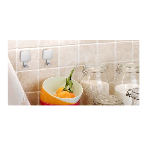 COLGADOR ADHESIVO ACERO INOX CUADRADO PACK 2 INOFIX