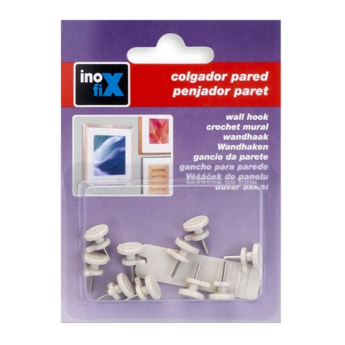 COLGADOR CUELGAFACIL BLANCO PACK 10 INOFIX