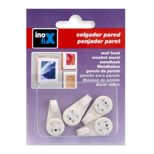 COLGADOR CUELGA FACIL BLANCO PACK 4 INOFIX