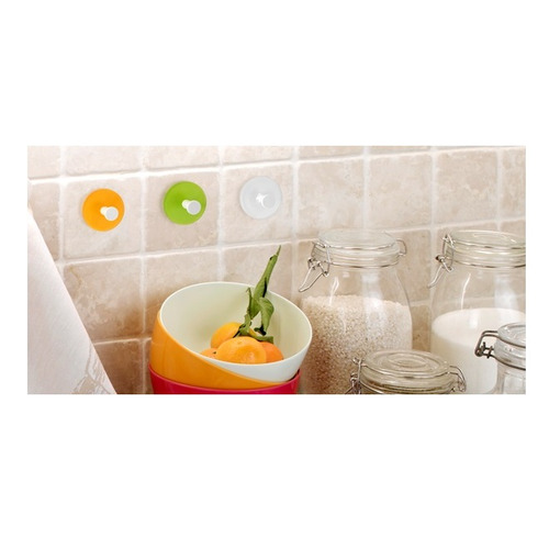 COLGADOR ADHESIVO NARANJA REDONDO PACK 2 INOFIX