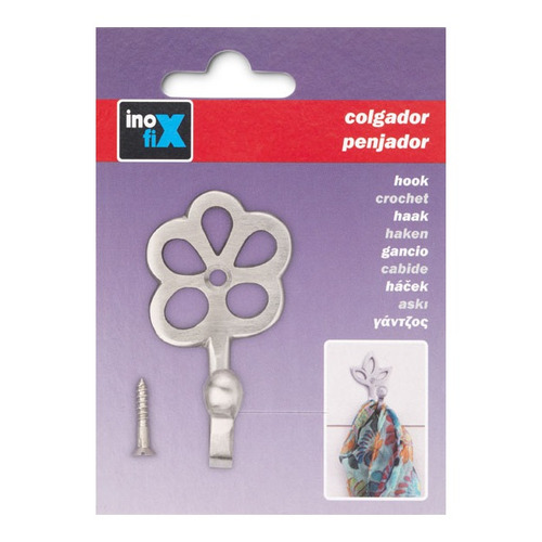 COLGADOR ATORNILLAR NIQUEL SATINADO INOFIX