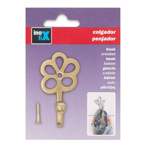COLGADOR ATORNILLAR LATON SATINADO INOFIX