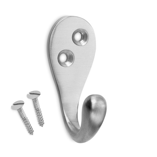 COLGADOR ATORNILLAR LATON NIQUEL SATINADO 1 GANCHO INOFIX