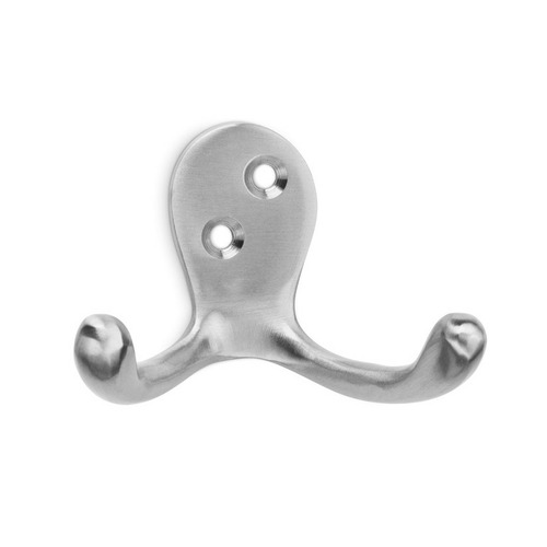 COLGADOR ATORNILLAR LATON NIQUEL SATINADO 2 GANCHOS INOFIX