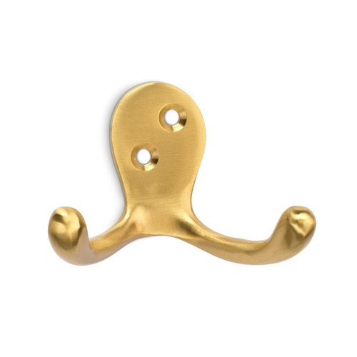 COLGADOR ATORNILLAR LATON SATINADO 2 GANCHOS INOFIX