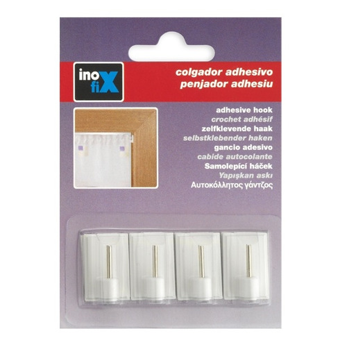 COLGADOR ADHESIVO VISILLOS BLANCO PACK 4 INOFIX