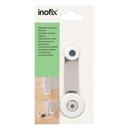 TOPE PUERTA ATORNILLAR BLANCO CON RETENEDOR INOFIX
