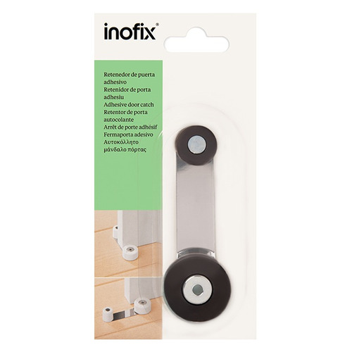 TOPE PUERTA ATORNILLAR MARRON CON RETENEDOR INOFIX