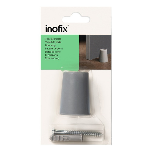 TOPE PUERTA ATORNILLAR CAUCHO GRIS INOFIX
