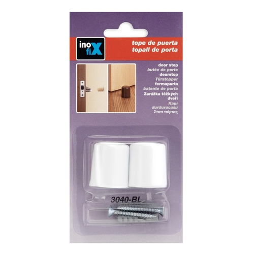 TOPE PUERTA ATORNILLAR BLANCO PACK 2 INOFIX