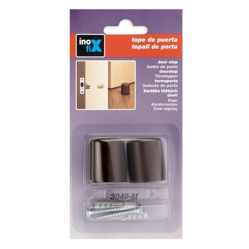 TOPE PUERTA ATORNILLAR MARRON PACK 2 INOFIX