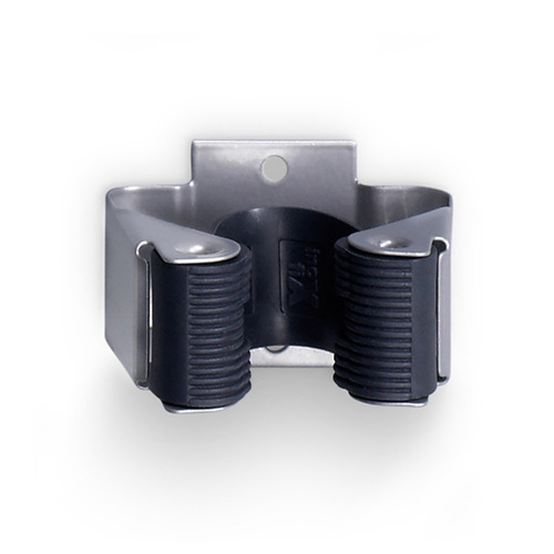 COLGADOR ADHESIVO PARA ESCOBAS CROMO MATE PACK 2 INOFIX
