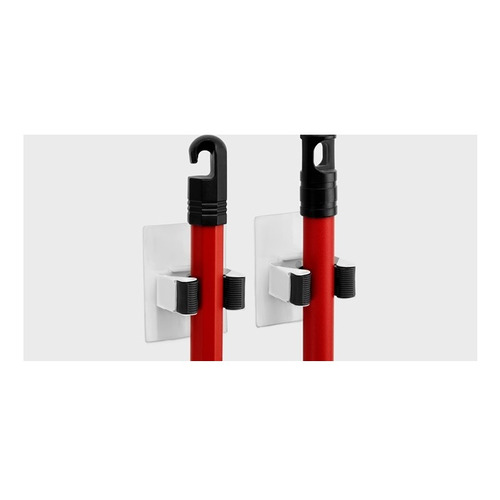 COLGADOR PARA ESCOBAS ADHESIVO REUTILIZABLE BLANCO INOFIX