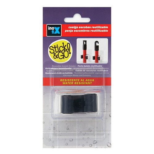 COLGADOR PARA ESCOBAS ADHESIVO REUTILIZABLE BLANCO INOFIX