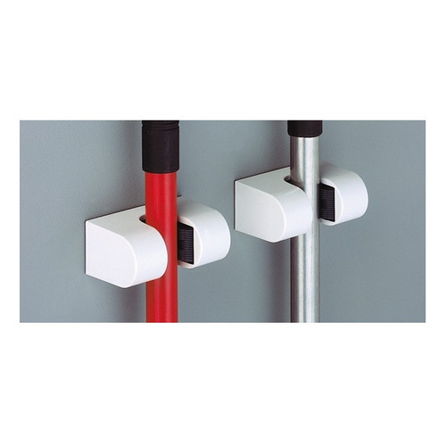 COLGADOR PARA ESCOBAS ADHESIVO BLANCO INOFIX
