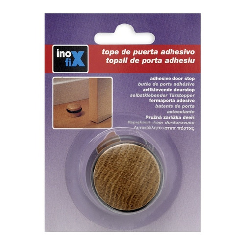 TOPE PUERTA ADHESIVO ROBLE CON JUNTA DE CAUCHO INOFIX