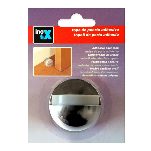 TOPE PUERTA ADHESIVO METALICO CROMO INOFIX