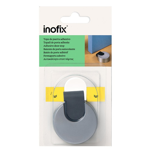 TOPE PUERTA ADHESIVO CROMO MATE CON AMORTIGUADOR INOFIX