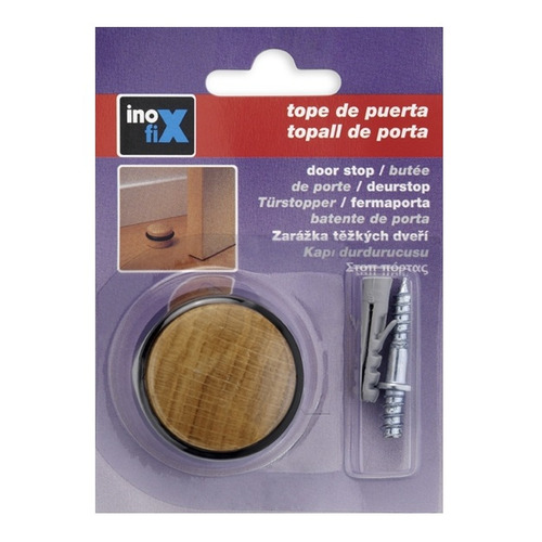 TOPE PUERTA ATORNILLAR ROBLE CON JUNTA DE CAUCHO INOFIX