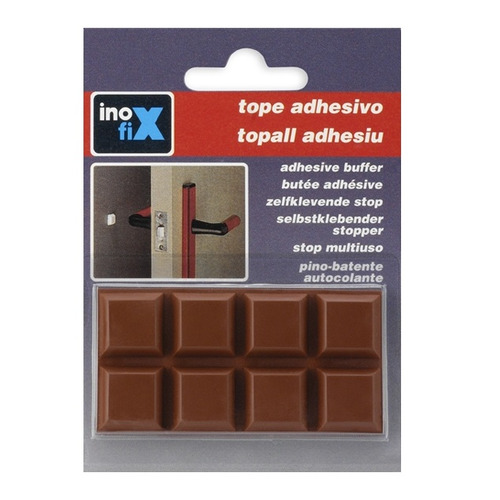 TOPE PUERTA ADHESIVO MARRÓN INOFIX