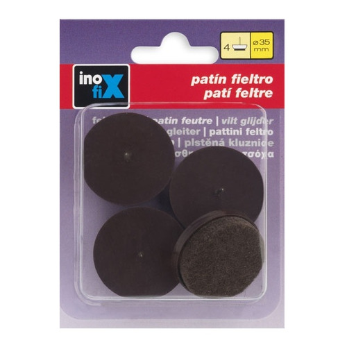 PATIN DESLIZANTE FIELTRO MARRON Ø 35 mm PACK 4 INOFIX