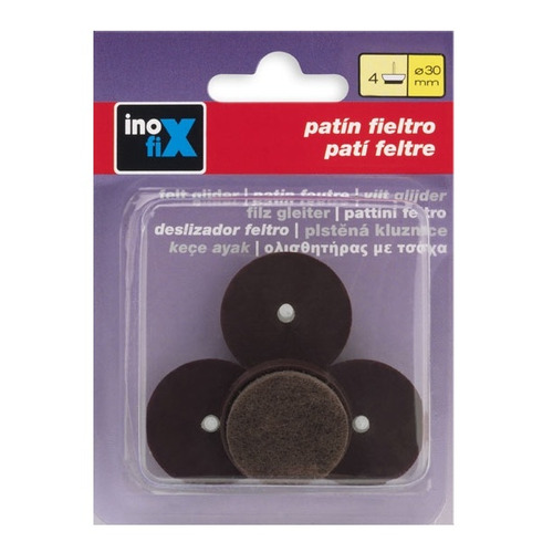PATIN DESLIZANTE FIELTRO MARRON Ø 30 mm PACK 4 INOFIX